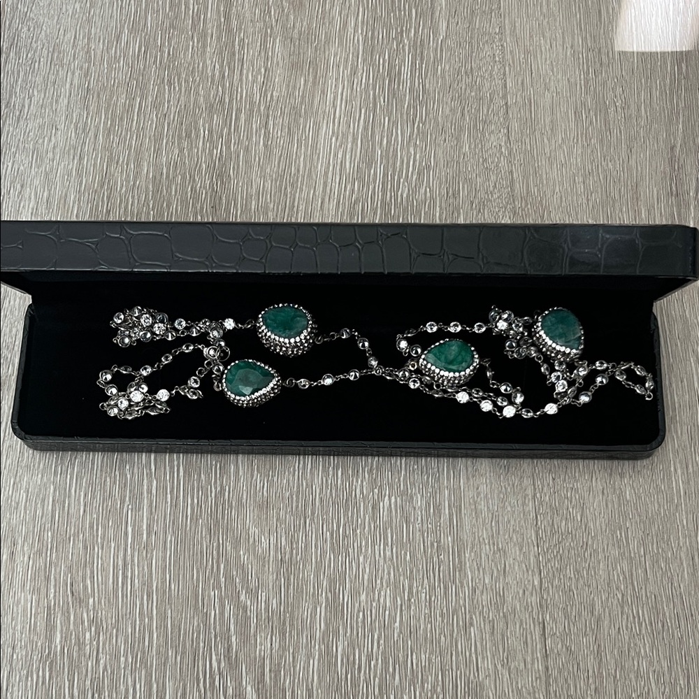 Turkish stone necklace in Silver and Green